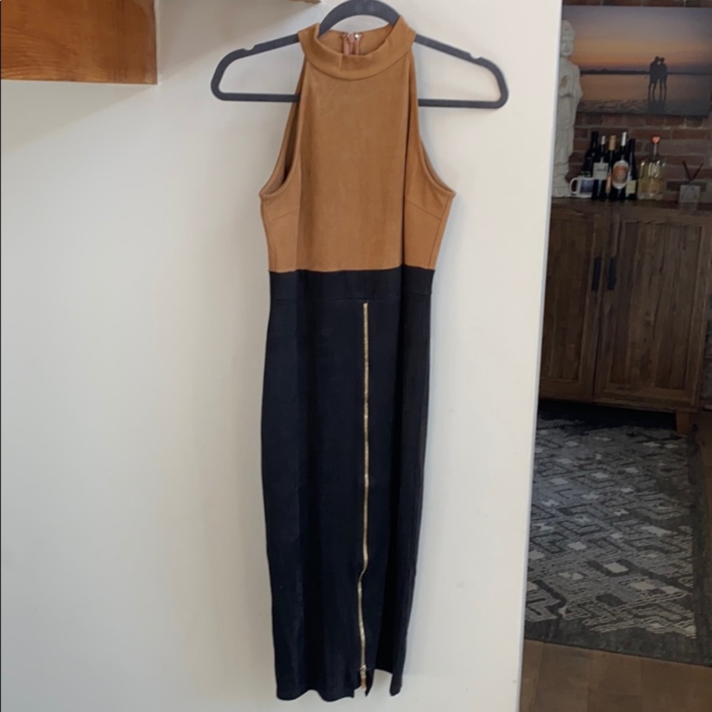 Faux suede dress